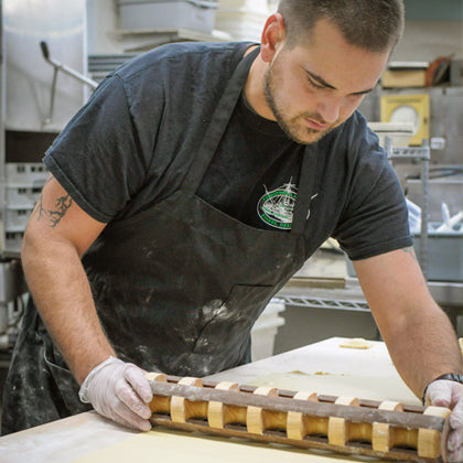 Fisherman's Kitchen Smoked Salmon Raviolis being made by hand